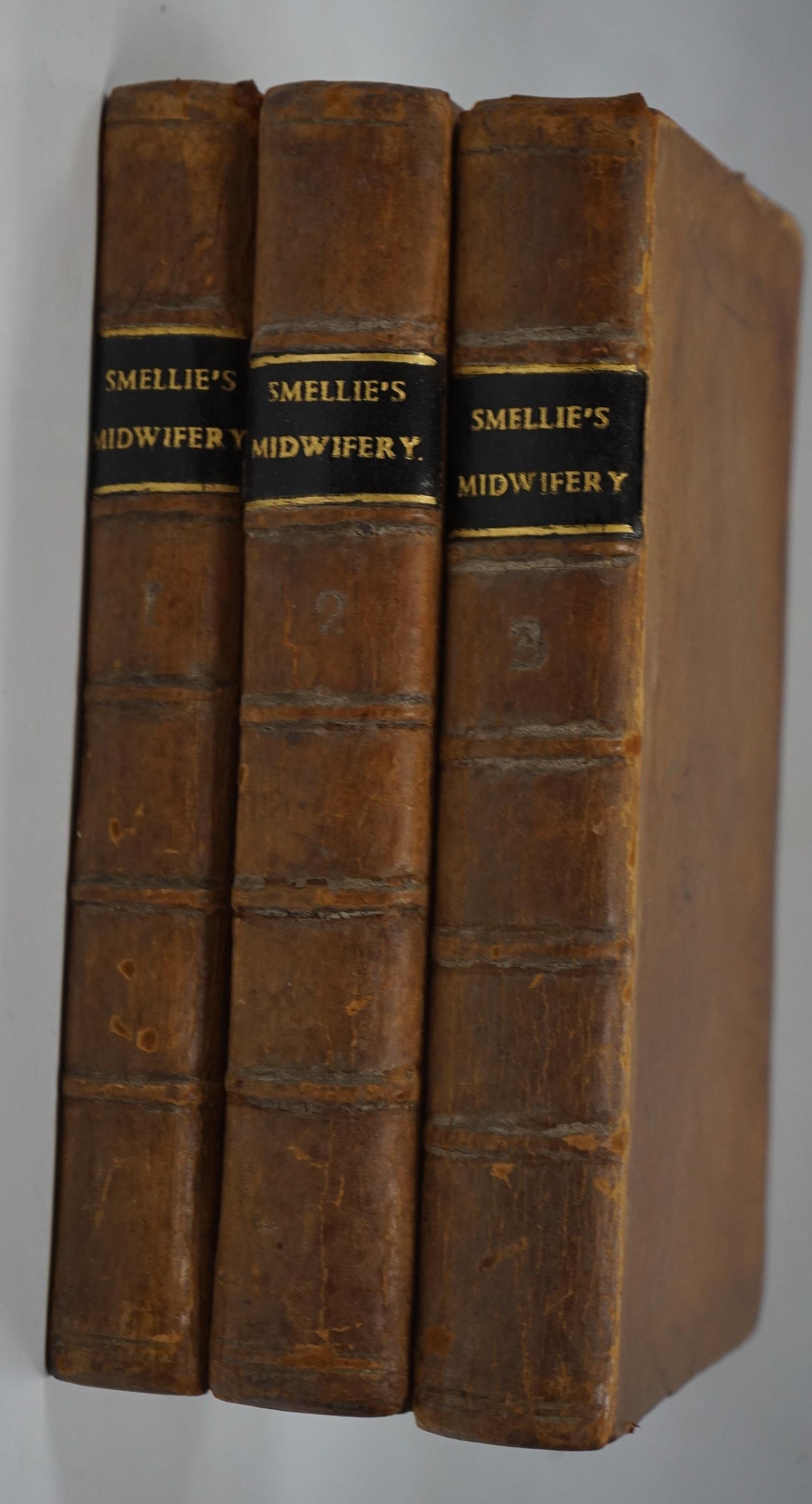 Smellie, William - A Treatise on the Theory and Practice of Midwifery 8th edition, corrected, 3 vols. headpiece decorations. contemp. calf, panelled spines, sm. 8vo.. 1774